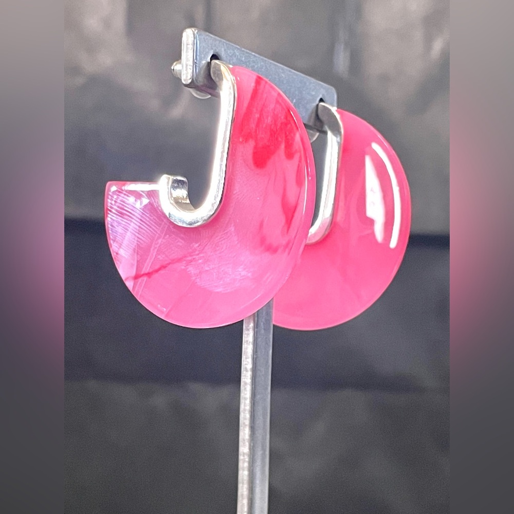 Bold Hot Pink Hoop Earrings